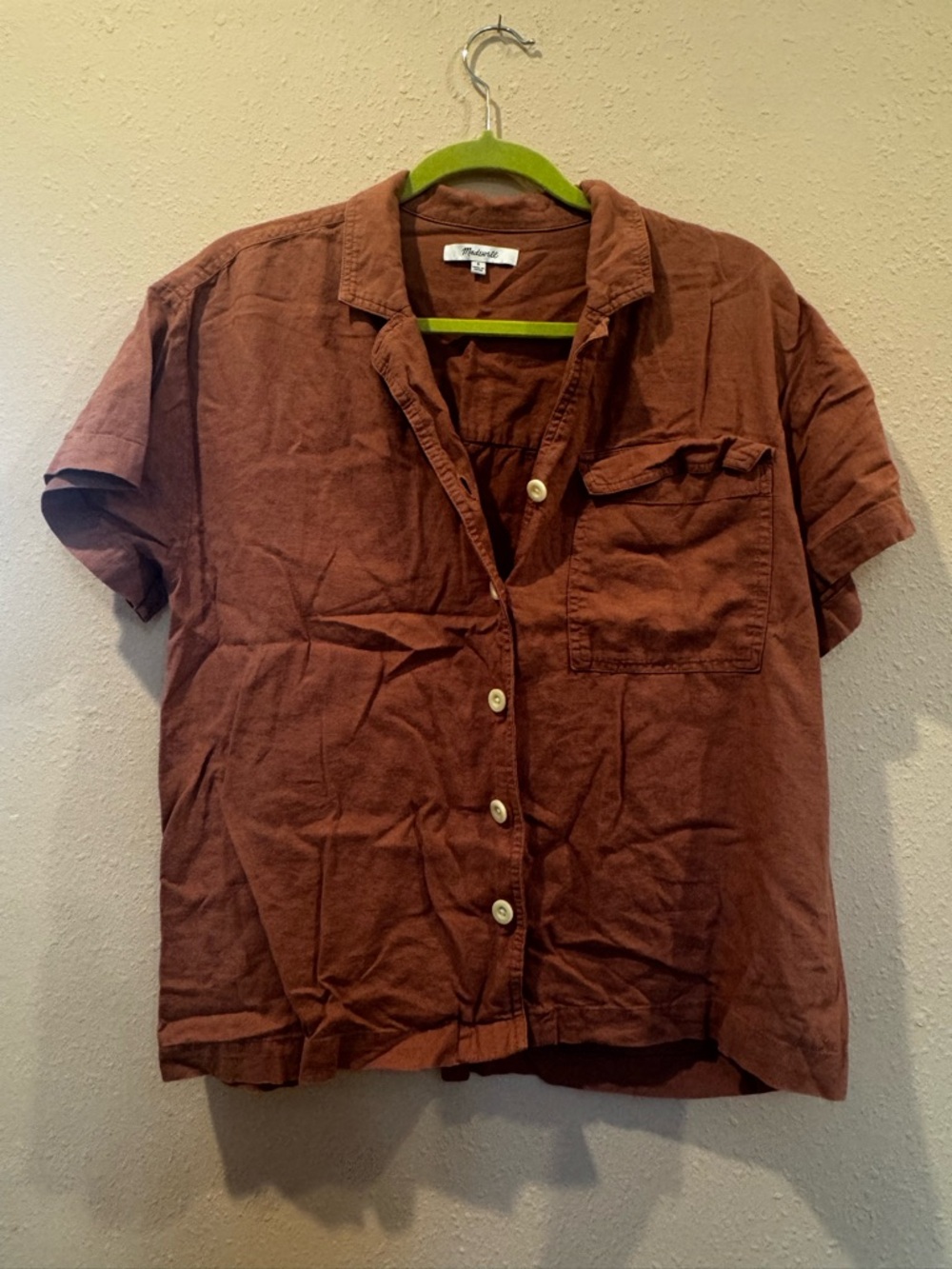 Short-Sleeve Madewell Shirt in Rust